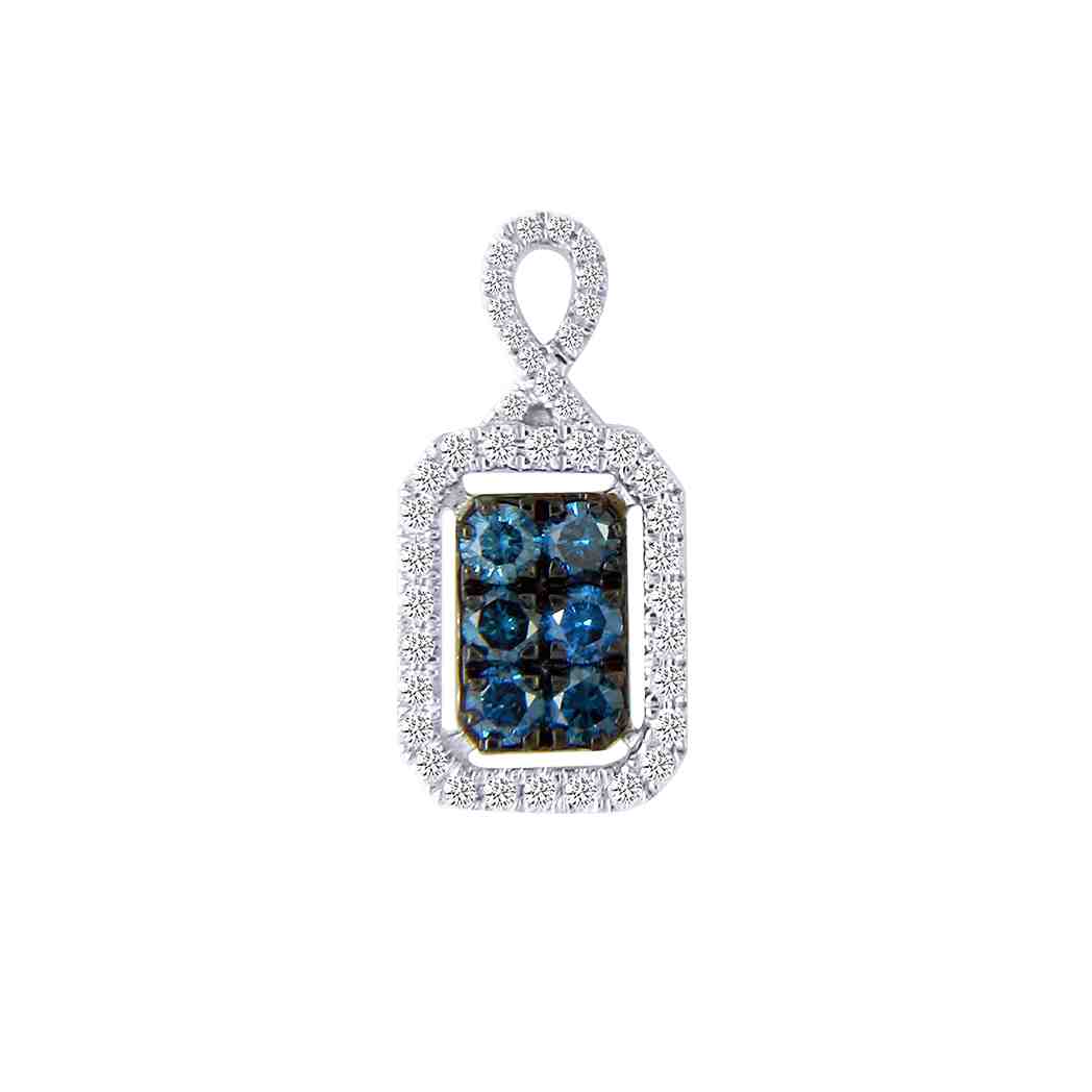  Blue & White Diamond Pendant PD31035A